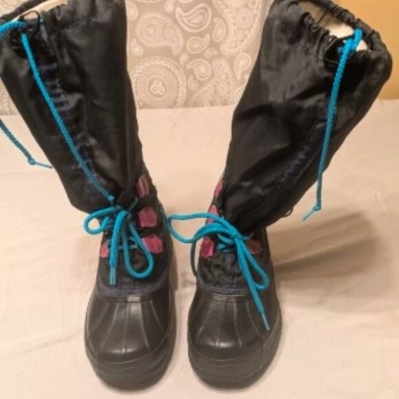 Sorel Shoes - Sorel Handmade Snow Boots Womens 6 Multicolor 12 Inches Tall Front Laces - EUC